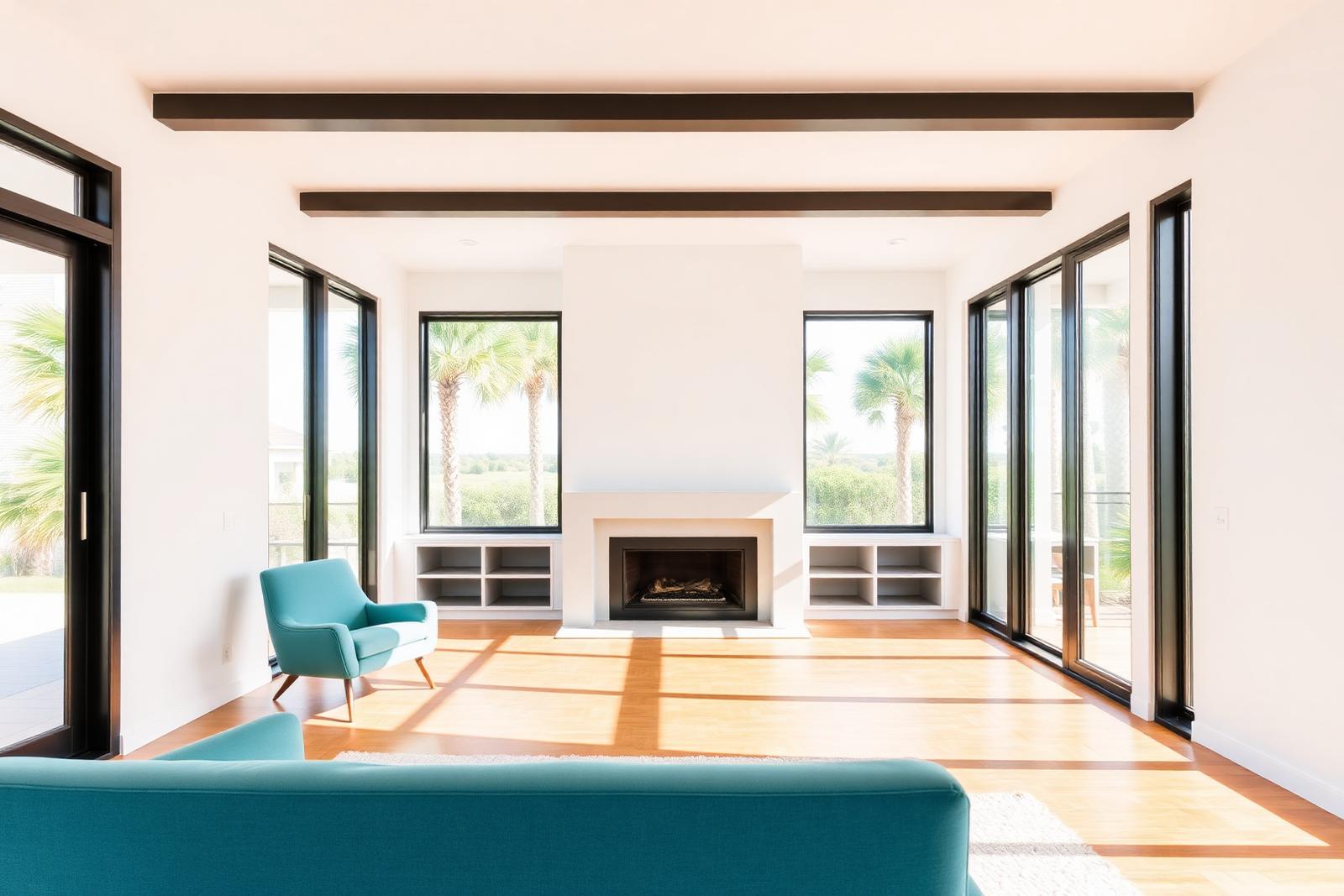Interior of a modern coastal home along Florida's Gulf Coast